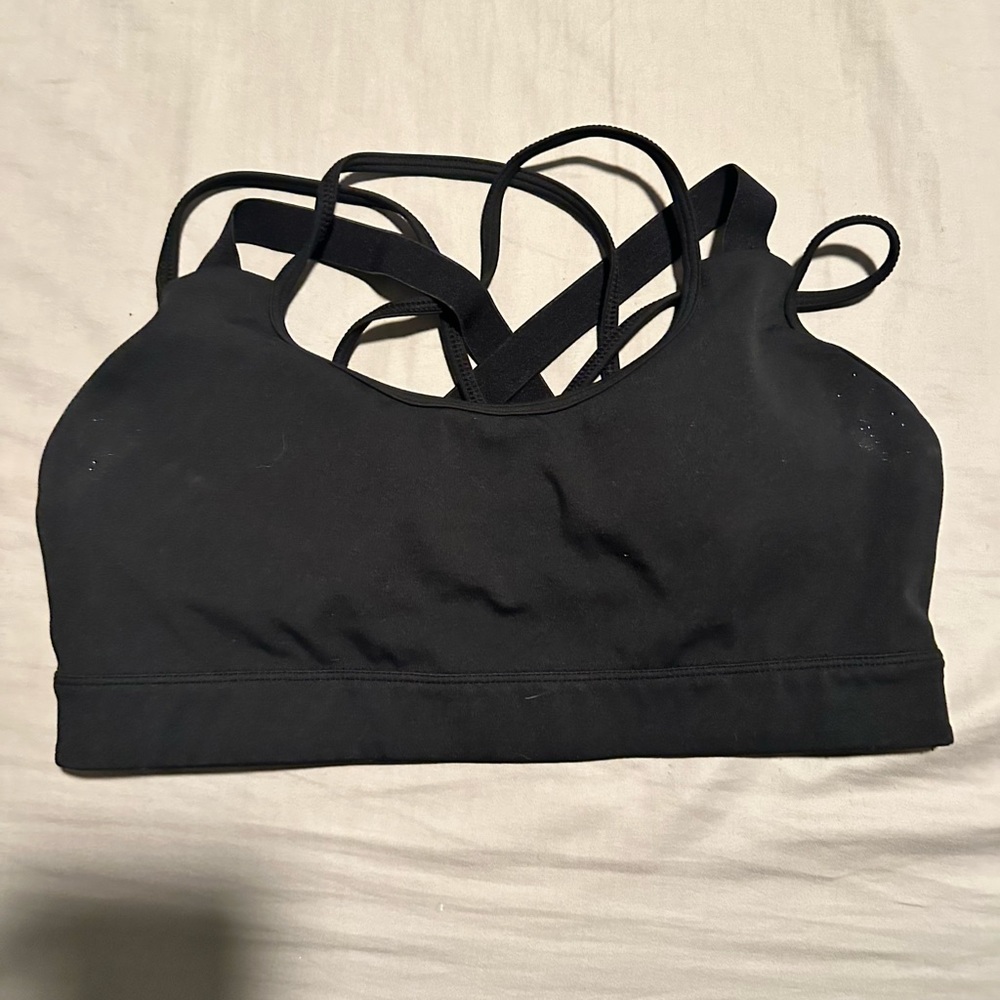 Curves N Combatboots Black Sports Bra Size Medium
